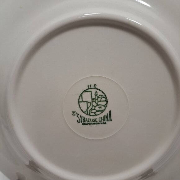 Vintage Syracuse China Restaurant Hotel Blue Trim Geometric Decor Plate C1988 - Picture 7 of 7